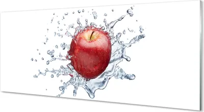 Produktbild von Glasbilder 125x50 Wandkunst Roter Apfel in Wasser