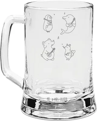 Produktbild von Mr. & Mrs. Panda Seidel Big Band - Transparent - Geschenk, Gravur Bierkrug, Gitarre, Humpen, Mit, graviert, Lustige Sprüche, Elefant, Krug, Maus, Pinguin, Musik, Hund