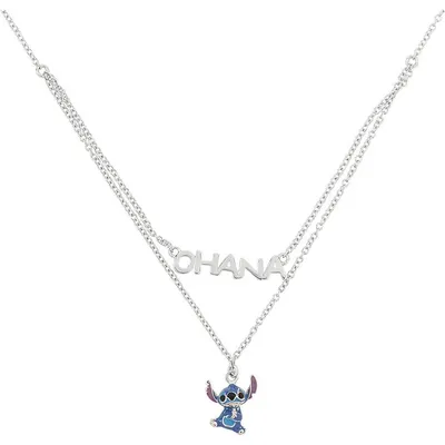 Image de Collier Disney Stitch Ohana en argent sterling