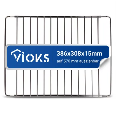 Produktbild von Grillrost 386/570 x 308 mm Ausziehbar Universal Ofengitter für Backofen Herd