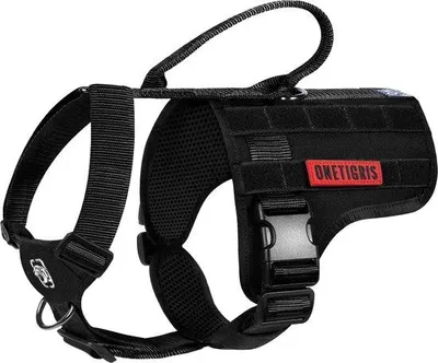 Immagine prodotto di Famanu - Set di imbracature tattiche per cani, regolabili, con maniglia robusta e imbottitura confortevole per il torace