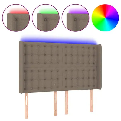 Produktbild von LED Kopfteil Taupe 147x16x118/128 cm Stoff
