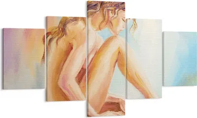 Produktbild von Bild auf Leinwand - Leinwandbild - 5 Teile - Frau Nacktheit Abgesehen von - 125x70cm - Wand Bild - Wanddeko - Wandbilder - Leinwanddruck - Bilder - Wanddekoration - Leinwand bilder - EA125x70-4174