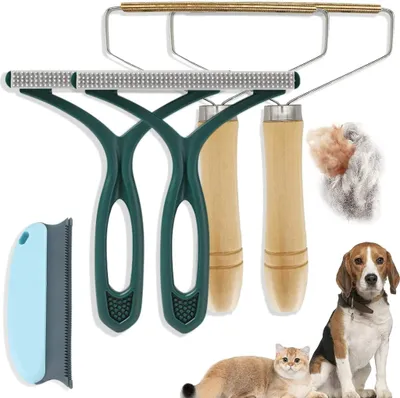 Produktbild von Fusselrasierer Tierhaarentferner, 5 Stück Tragbarer Fusselentferner, Katzenhaarentferner, Fusselbürste, Kleiderbürste für Teppich, Strick undTierhaare
