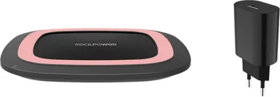 Image de RealPower Ladegerät FreeCharge-10 + Adapter schwarz/rosa