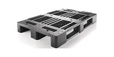 Produktbild von CRAEMER Kunststoffpalette L1200xB800xH150mm 3Kufen durchbrochen m.Rand HD-PE - 83360201