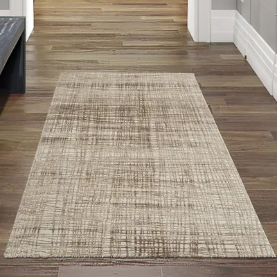 Produktbild von Abenteuer Wohnzimmerteppich abstrakt gestreift in beige-gold Größe - 80 x 150 cm