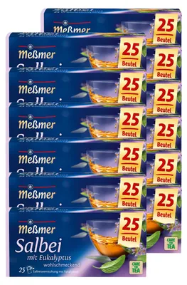Produktbild von Meßmer Salbeimischung mit Eukalyptus würzig im Geschmack 43g 12er Pack