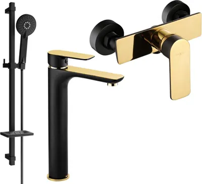 Immagine prodotto di Mexen Alfa DQ40 set doccia, nero/oro - 745714DQ40-75