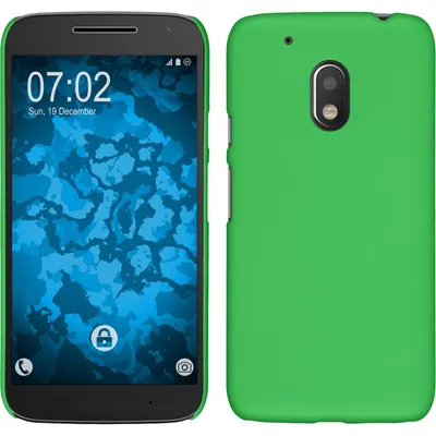 Produktbild von PhoneNatic Case kompatibel mit Motorola Moto G4 Play - Hülle grün gummiert Hard-case + 2 Schutzfolien