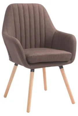 Produktbild von CLP Stuhl Florian Stoff mit Sitzpolster und Holzbeinen Gestell braun Gestell Farbe natur