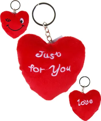 Immagine prodotto di Ciondolo a forma di cuore in peluche stampato 8 cm Arpex