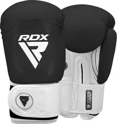 Produktbild von RDX T1 WAKO Boxhandschuhe Schwarz, Leder Training und Sparring Handschuhe
