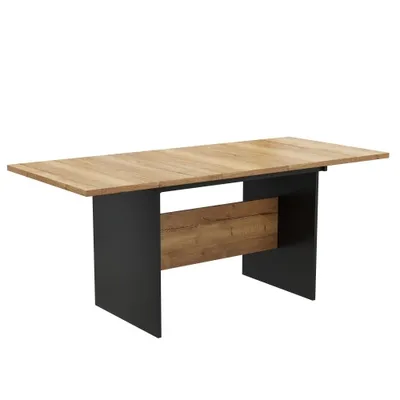 Produktbild von okwish Erweiterbarer Esstisch 140/180*80*75 cm, Esszimmertisch Rechteckig, Esstisch Küchentisch mit metallbeinen, Tisch für Esszimmer Wohnzimmer für 4-6 Personen,Naturbelassen
