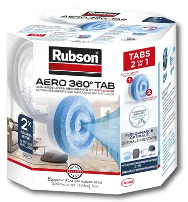 Produktbild von Rubson Aero 360 Nachfüll-Tabs für Luftentfeuchter, 2 Stück