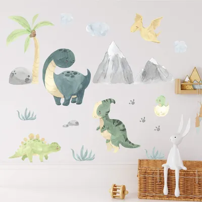 Produktbild von Hakuna Matte XXL Wandtattoo für Kinderzimmer «Dinosaurs» 0,9x0,6m