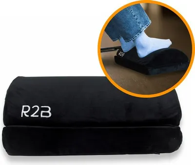 Produktbild von R2B Fußablage mit Memory Schaum - Höhenverstellbare multifunktionale ergonomische Fußstütze - Fußablage - Fußhocker für Büro Zuhause