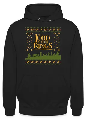 Produktbild von Spreadshirt Der Herr Der Ringe Ugly Christmas Sweater Design Uni Hoodie, 3XL, Schwarz