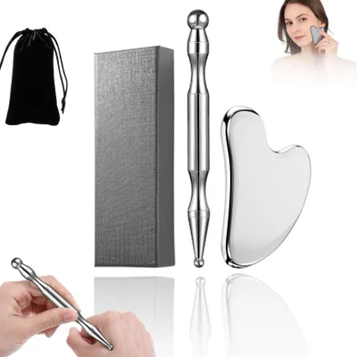 Productafbeelding van RVS Gua Sha en Acupunctuurpen Set