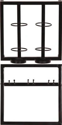 Produktbild von SIT Möbel Wandregal-Set 2-tlg. | Halterung für 2 Flaschen und 3 Gläser | Metall antikschwarz | B 35 x T 15 x H 75 cm | 01053-52 | Serie THIS & THAT