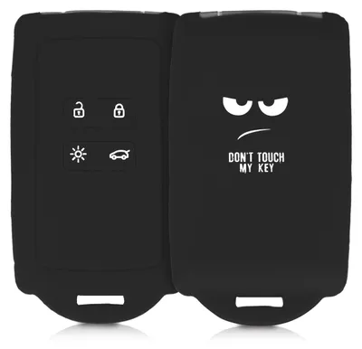 Produktbild von kwmobile Autoschlüssel Hülle kompatibel mit Renault 4-Tasten Smartkey Autoschlüssel (nur Keyless Go) - Silikon Schutzhülle Schlüsselhülle Cover Don't