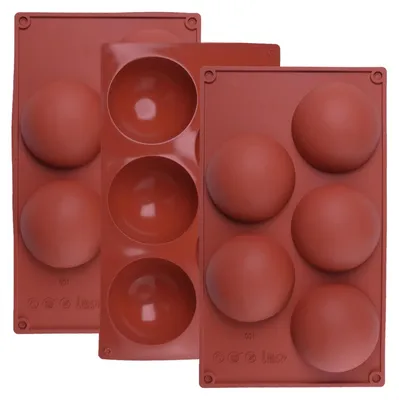 Silikon-Halbkugelform, 5 Vertiefungen, 8 cm, 3 Stück
