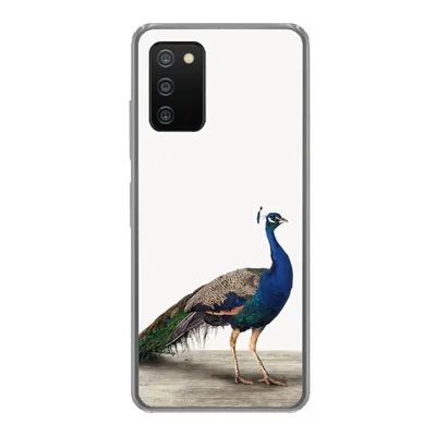 Produktbild von MuchoWow® Handyhülle Schutzhülle Hülle für Samsung Galaxy A03s Pfau - Federn - Vogel - Kinder - Jungen - Mädchen Silikon Softcase Handy Hülle - Schutz