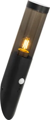 Produktbild von Moderne Außenwandleuchte Schwarz mit Bewegungssensor IP44 Rox