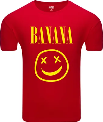 Produktbild von Diarbo Herren T-Shirt mit Lustiger Druck Nirvana-Banana Rot Gr.XXL
