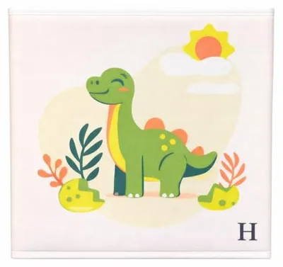 Produktbild von Prendi Home Aufbewahrungsbox 30x30x30 cm faltbar – Kinderzimmer Stoffbox Motiv Niedlich Dinosaurier