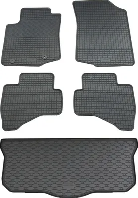 Produktbild von Rigum Gummi Fußmatten + Kofferraumwanne im Set für Citroen C1 Peugeot 108 Toyota