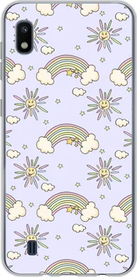 Produktbild von MuchoWow® Handyhülle Schutzhülle Hülle für Telefoonhoesje Samsung Galaxy A10 Mädchen - Regenbogen - Sonne - Muster - Mädchen - Kinder - Kinder - Kind Silikon Softcase Handy Hülle - Schutzhülle