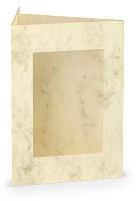 Produktbild von Passepartoutkarte, Chamois marmora, 120 × 169 mm, Ausschnitt 76 × 111 mm, 220 g/m²