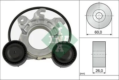 Produktbild von INA 534 0858 10 Riemenspanner Keilrippenriemen für OPEL GRANDLAND X (A18) Ø60mm Rolle
