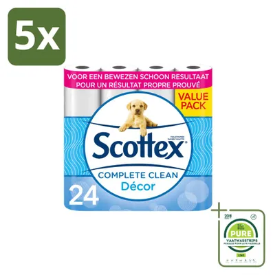 Productafbeelding van 5 rollen Scottex toiletpapier - 2-laags - grote verpakking - 5 stuks