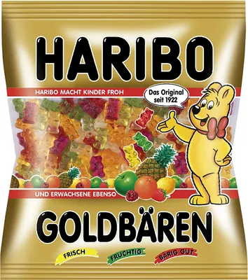 Image de Haribo Haribo Gold Bears Maxipack 1 kg, gommes aux fruits aux saveurs fraîches et fruitées