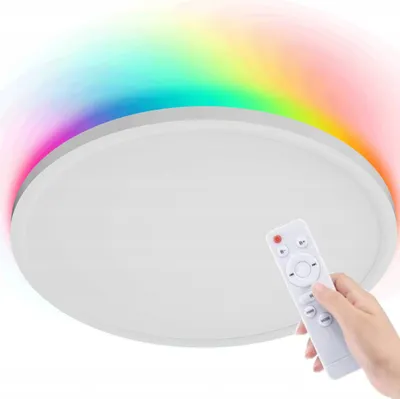 Image de Plafonnier LED RGB Ø40 cm - Blanc - Dimmable - Télécommande incluse - Design moderne