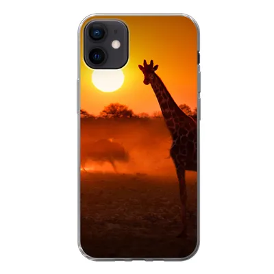 Produktbild von MuchoWow® Handyhülle Schutzhülle Hülle für iPhone 12 mini Giraffe - Sonne - Savanne Silikon Softcase Handy Hülle - Bild