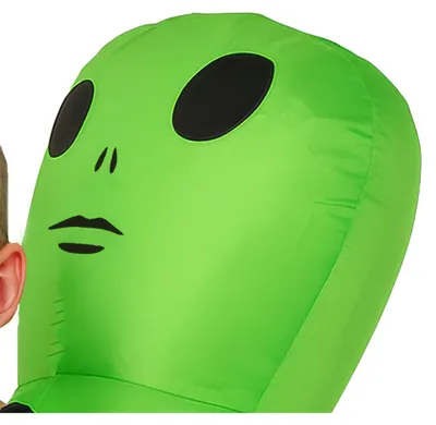Produktbild von Carry Me Alien Kinder Kostüm – Aufblasbares Alien Kostüm mit Trage-Effekt & Aufblasmotor | Gr. 10–12 Jahre | Halloween Fasching Karneval Größe: 10 - 12 Jahre