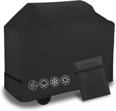 Imagen del producto de Funda para barbacoa, resistente a la intemperie, de 145x61x117 cm, fabricada en tela Oxford, impermeable, con protección UV y resistente al viento