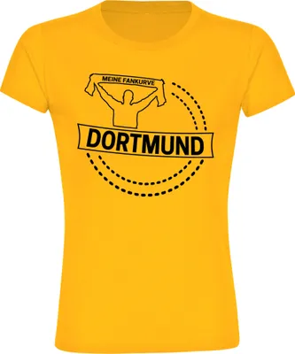 Produktbild von multifanshop Damen T-Shirt - Dortmund - Meine Fankurve, gelb, Größe L