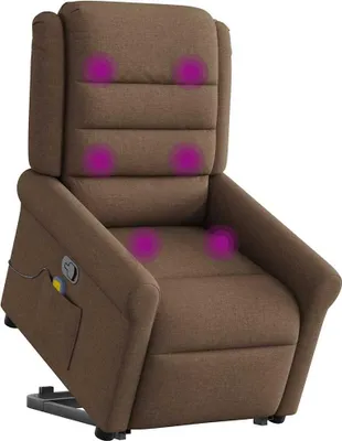 Produktbild von vidaXL Massagesessel mit Aufstehhilfe Braun Stoff
