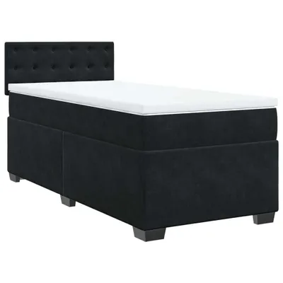 Produktbild von vidaXL Boxspringbett mit Matratze Schwarz 90x190 cm Samt