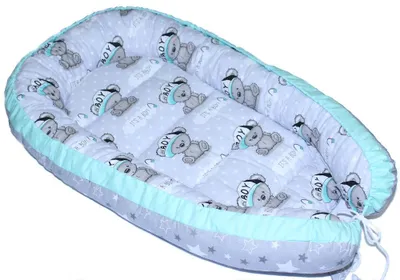 Produktbild von Bettnestchen Baby Nestchen Kokon Kuschelnest Baumwolle - Boy + Star Dunkel