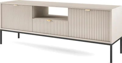 Obrázok produktu pre Komoda, TV skrinka NANAIMO - Kašmír - Zlaté úchyty - šírka 154 cm, výška 56 cm, hĺbka 39 cm