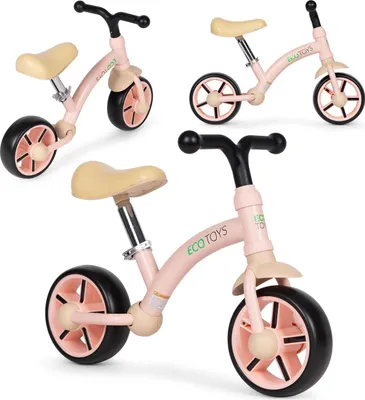 Image de Draisienne pour enfant, roues EVA, siège réglable, rose, ECOTOYS