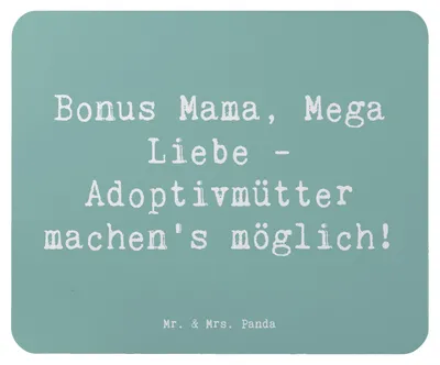 Produktbild von Mr. & Mrs. Panda Mousepad Spruch Adoptivmutter Liebe - Meeresbrise - Geschenk, Mutterschaft, computermatte, Adoption, mousematte, Zusammenhalt, laptop, Mauspad, Mouse Pad