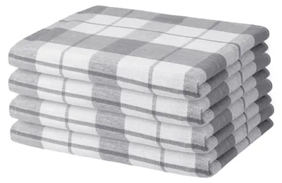 Produktbild von 4er Set Geschirrtücher 50x70 cm 100% Baumwolle 70g Spühltuch Küchentücher Abwaschlappen grau