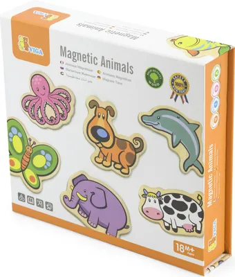 Produktbild von Viga Holzmagnete „Tiere“, 20-teiliges Set