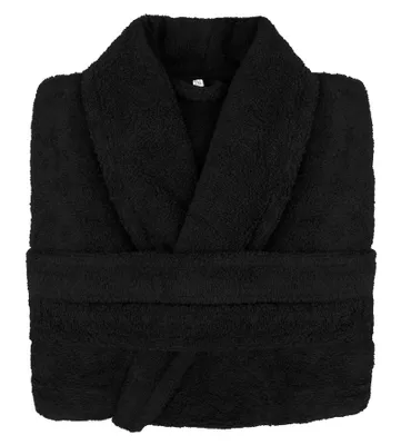 Zdjęcie produktu dla Szlafrok Prestiż XXL czarny - 100% bawełna, elegancki i komfortowy dla kobiet
